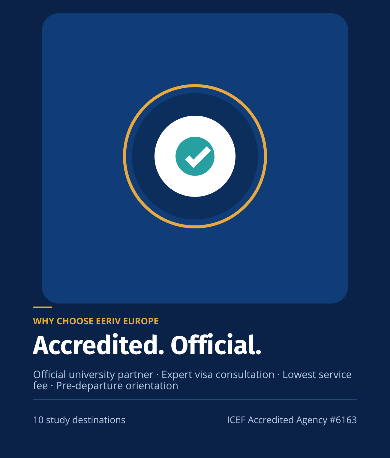 EERIV Europe, ICEF accredited agency number 6163